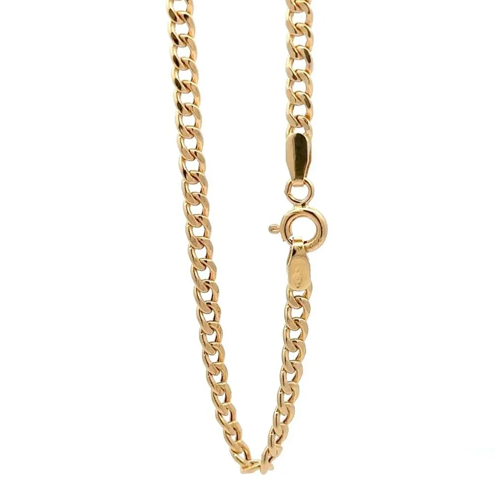 18K Gold Chain Curb Bracelet Size 7 inches - Picture 6 of 9